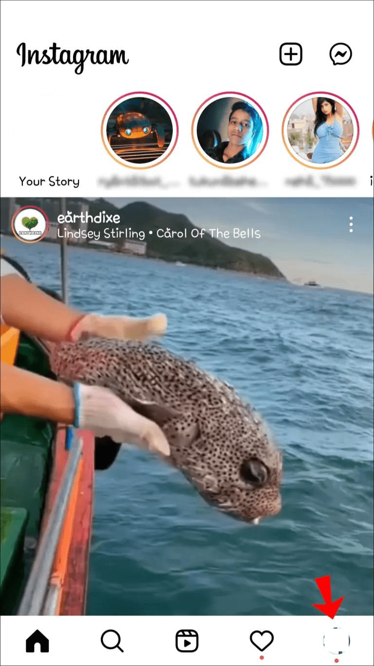 Open the Instagram app and tap on your profile icon.