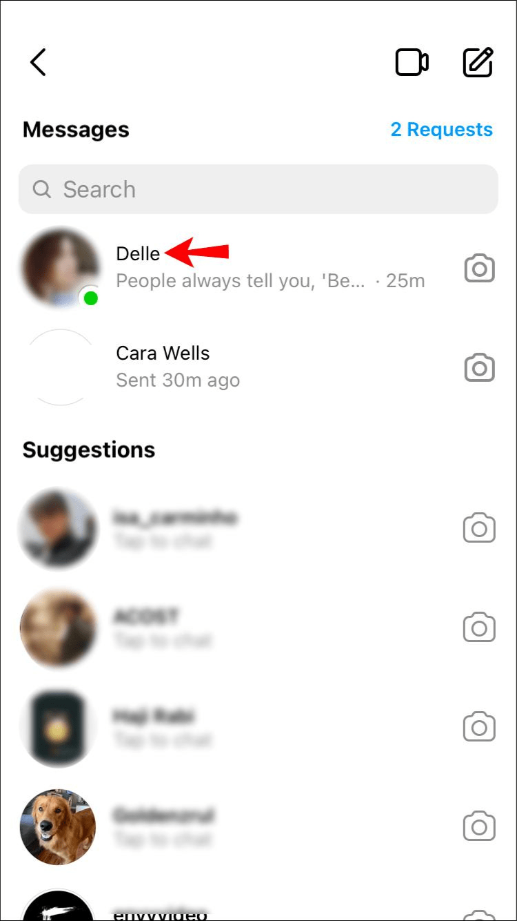 From your messages, pick the private or group conversation.