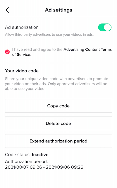 Finally, they’ll tap on the Copy Code button to get a unique code to send to you. 