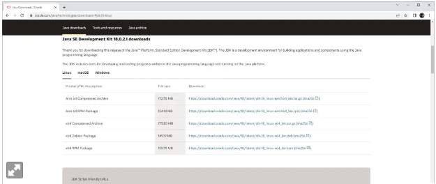 available JDK packages