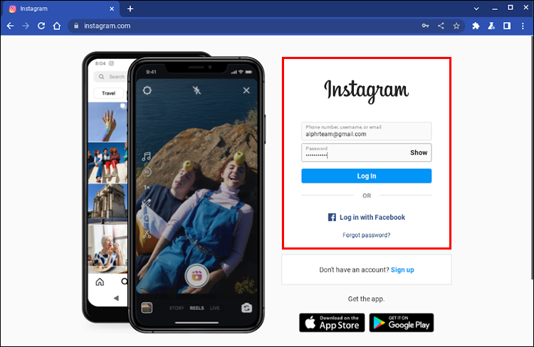 Sign in to your Instagram.com account.