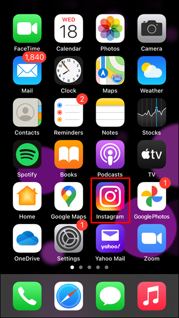 Locate the Instagram app. 