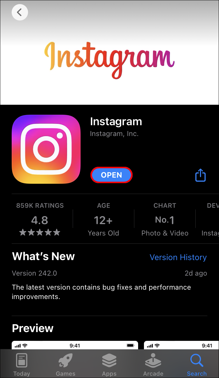 Open the Instagram app. 