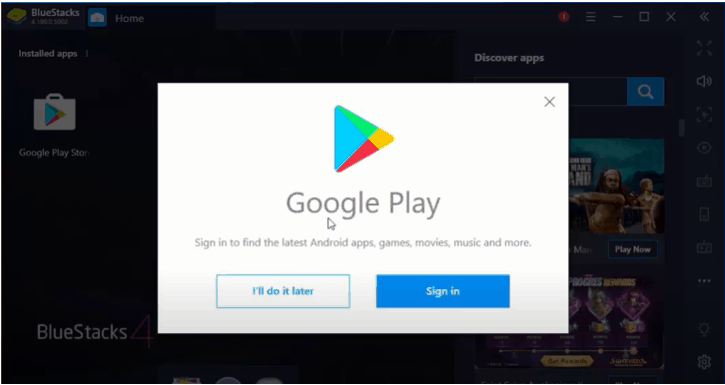 login google with bluestacks