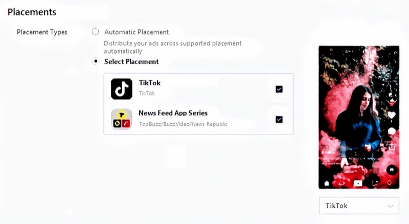 Set Your TikTok Ad Placements, Details, and Targeting