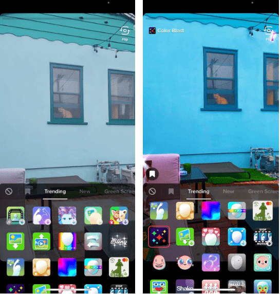 tiktok camera effects while record a tiktok video