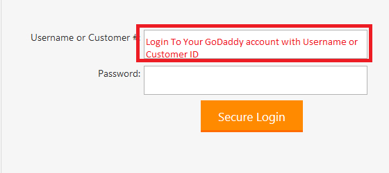 Godaddy login