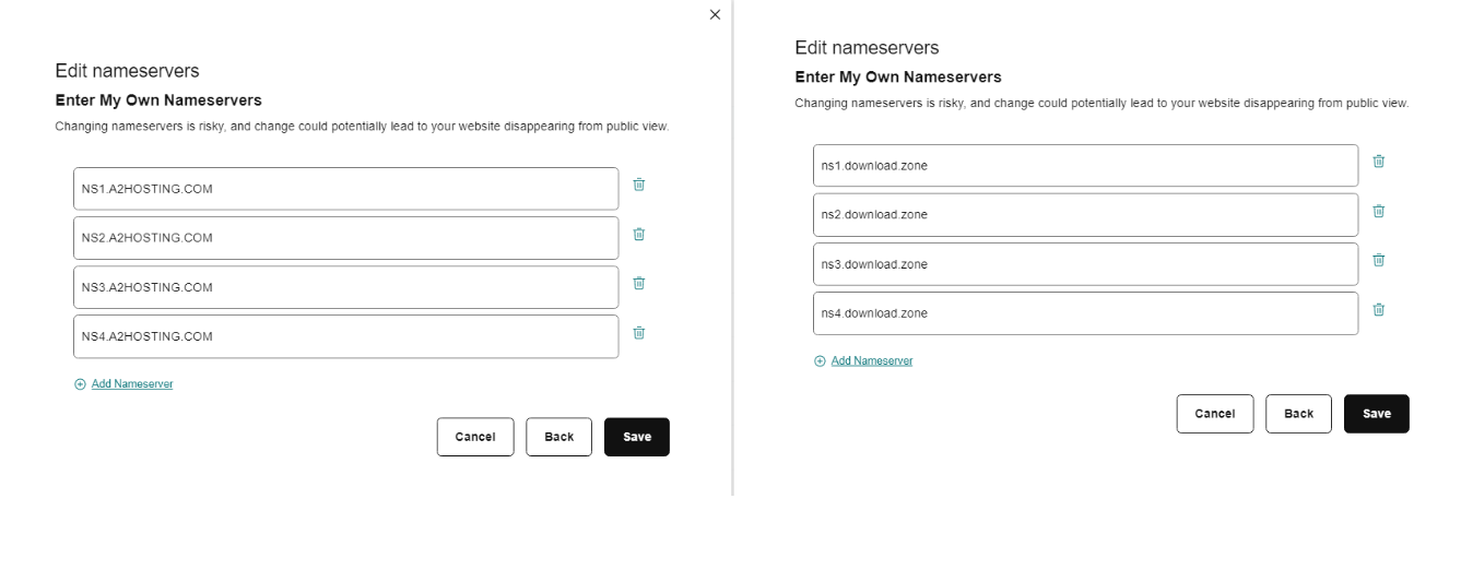 change godaddy nameservers