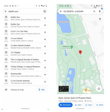 google maps drop a pin on android and ios