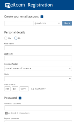 mail.com registration