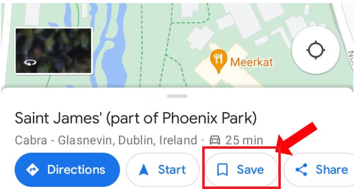 save the pin on the google maps