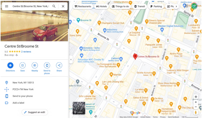 Tap a location on your screen to pin it.