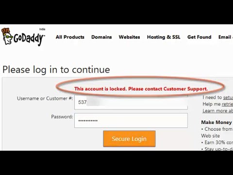 why is my godaddy account locked