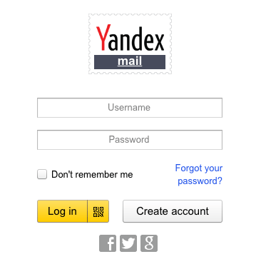 yandex-login-page