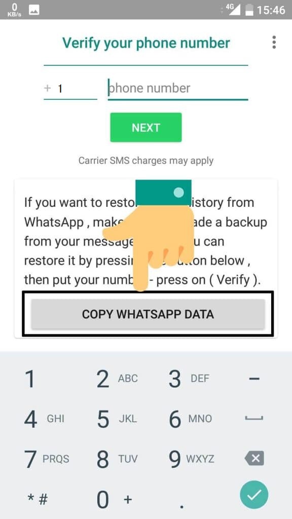 COPY WHATSAPP DATA