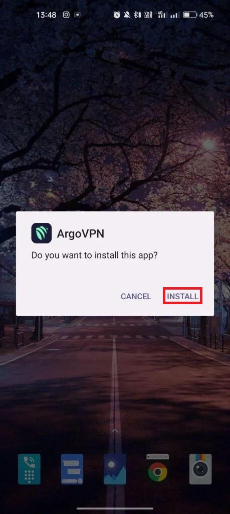 Click on the Install option