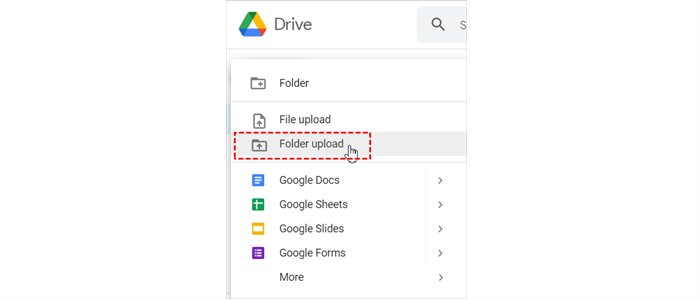 google-drive-folder-upload-official-page