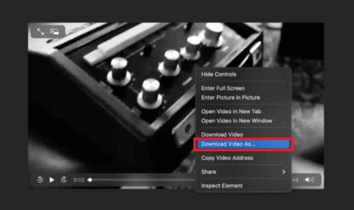 select Download Video As from the context menu