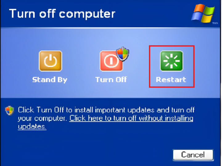 Restart your computer once again