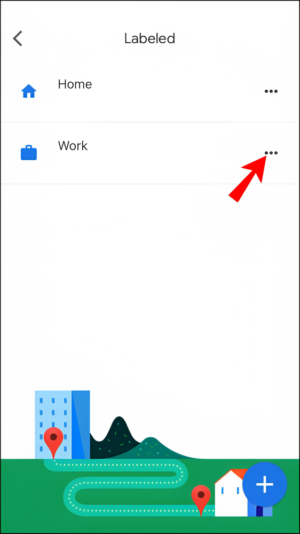 Tap the three dots located next to Work.