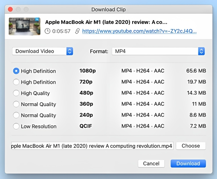 After selecting your preferred quality and format from the provided list, proceed by clicking Download.