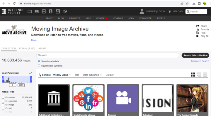 Internet Archives Video Section