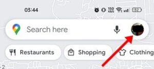 Tap on the profile picture in the top-right corner of the screen