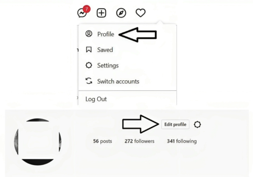 From a computer-Visit instagram.com and log in to your account then select Edit Profile.