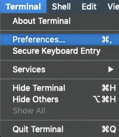 open-mac terminal-preferences