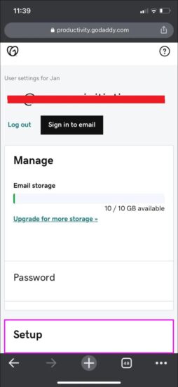 Go to the Help menu and select Email Setup Center.