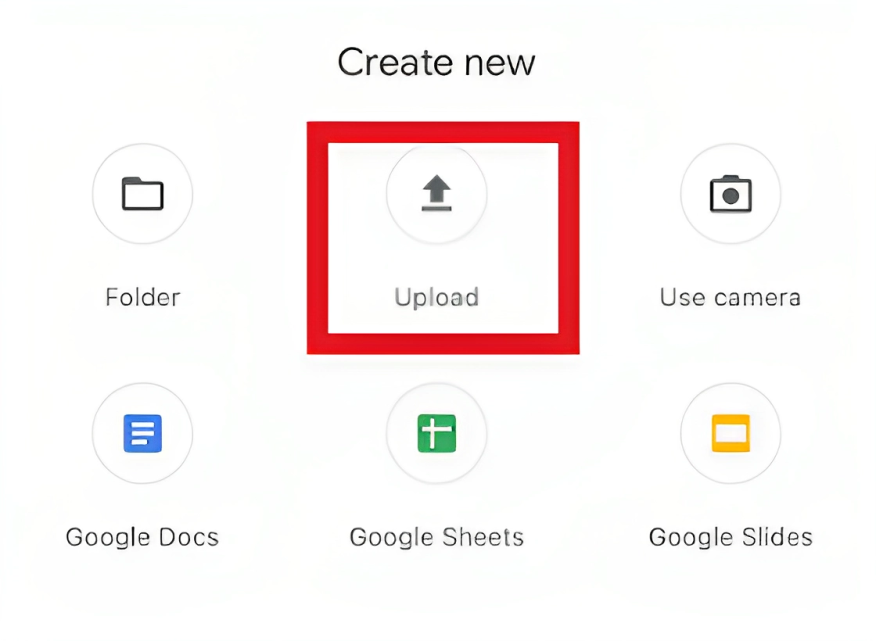 Select Upload.