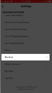 find the Blocked option in the settings menu