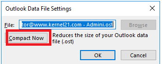 Click on the Compact Now button