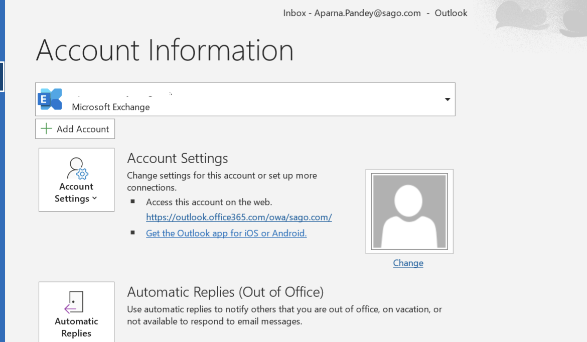 Open your MS Outlook and go to the File tab