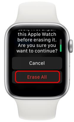 Confirm the action by tapping Erase All.
