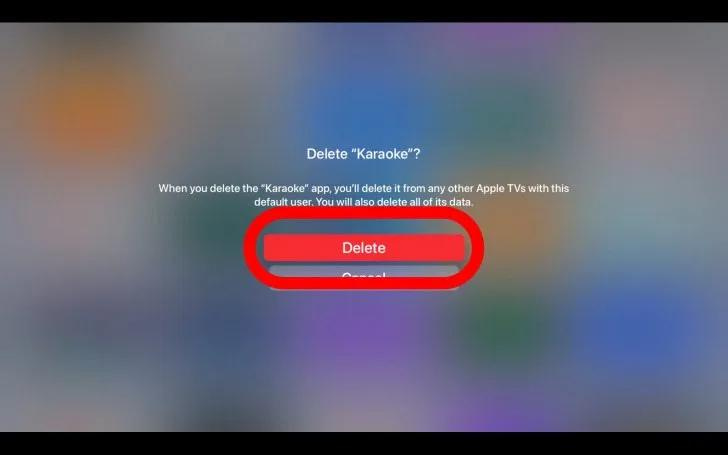 Confirm the deletion when prompted.