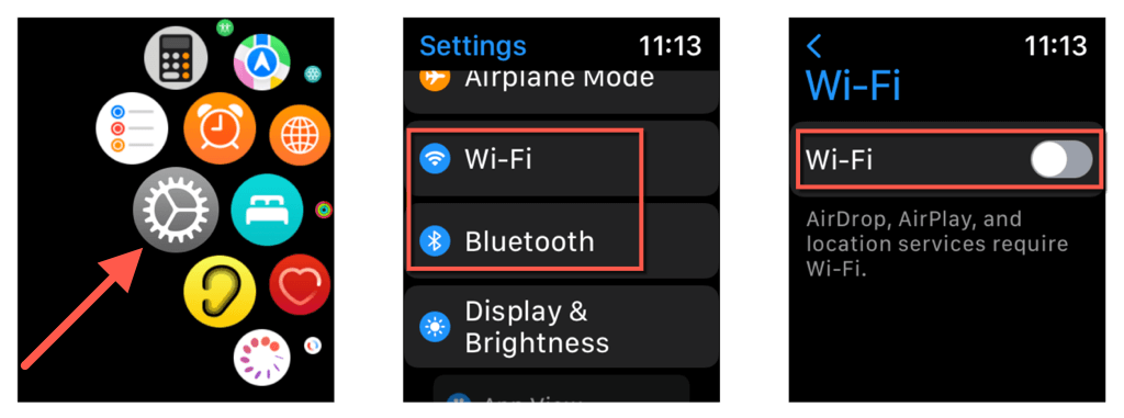Disable and Enable Bluetooth and WiFi on Apple Watch