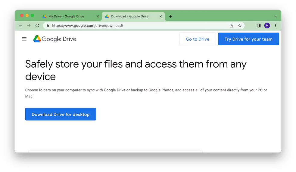 Download Drive for desktop