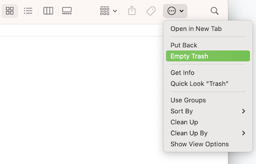 Empty the Trash to permanently delete the unwanted app