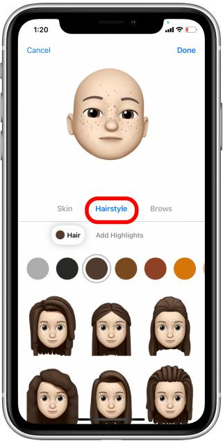 Move to the Hairstyle section to select a hair style and color, with iOS 16 offering new choices