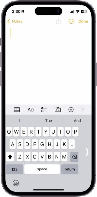Now, you'll have access to a slightly smaller keyboard, making it easier for one-handed use