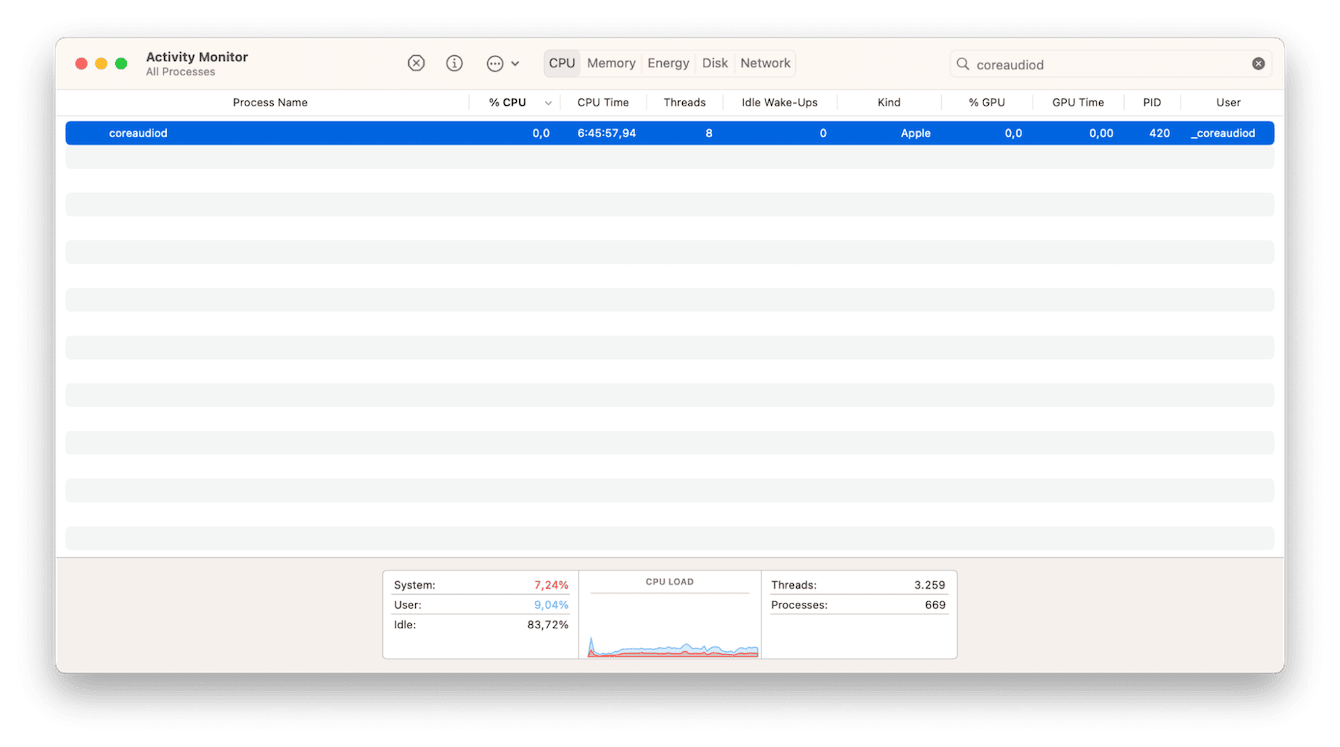 Open Finder Applications Utilities Activity Monitor