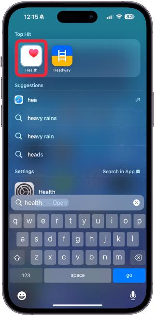 Open the Health app