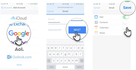 Share Google Calendar on iPhone