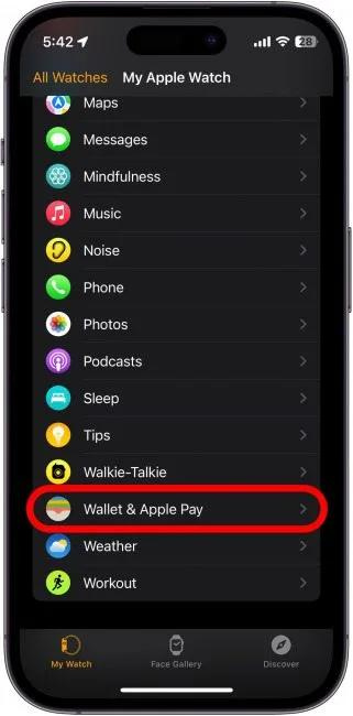 Tap on Wallet & Apple Pay