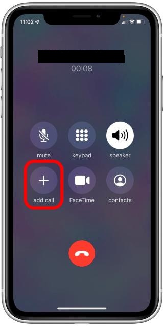 Tap the Add Call button