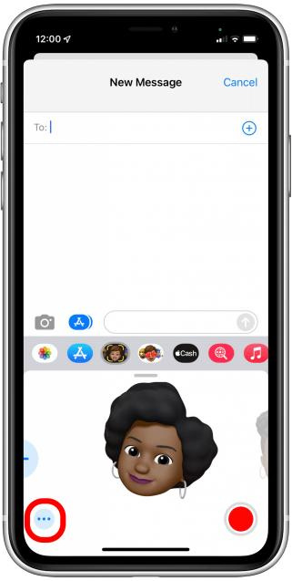 Tap the more icon located at the bottom-left corner of your Memoji.