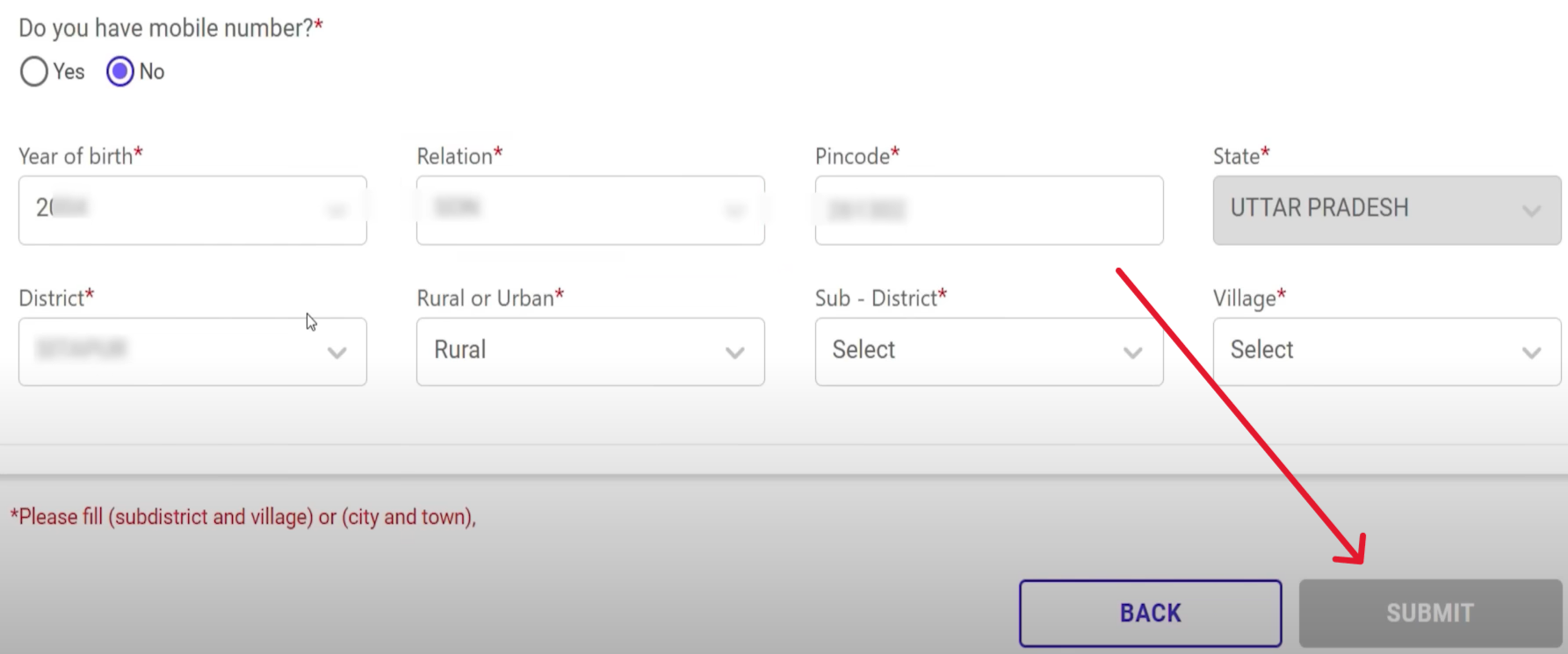 After entering the above details, click on the submit option