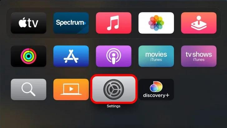 Go to your Apple TV Home screen and select Settings.