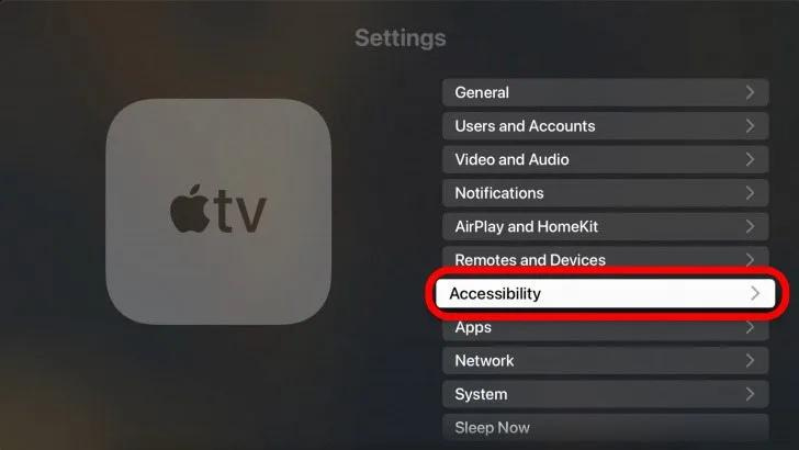 Navigate to Accessibility.